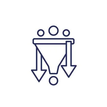 Filter or funnel line icon Illustrazione stock