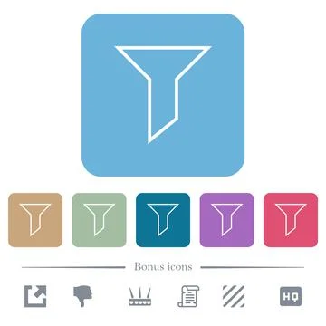 Filter outline flat icons on color rounded square backgrounds イラスト素材