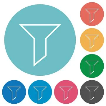 Filter outline flat round icons 스톡 일러스트