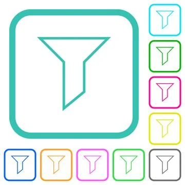Filter outline vivid colored flat icons Stock Illustration