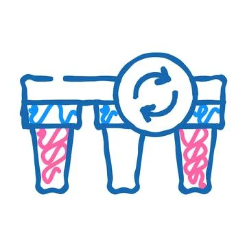 Filter replacement icon doodle illustration Stock Illustration