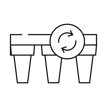 Filter replacement line icon vector illustration line Stock Illustration