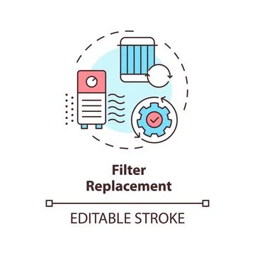 Filter replacement multi color concept icon Stock Illustration