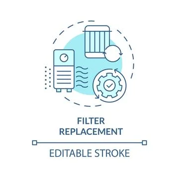 Filter replacement soft blue concept icon Stock Illustration