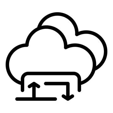 Filter search data cloud icon, outline style Stock Illustration
