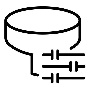Filter search data icon, outline style Stock Illustration