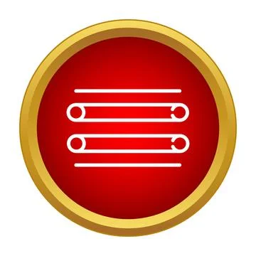 Filter settings menu icon on red button Stock Illustration