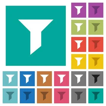 Filter square flat multi colored icons イラスト素材
