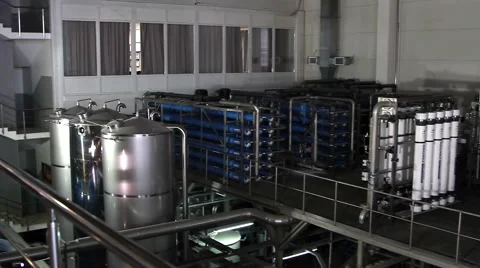 Filter system at a large beer company Stock Footage 49678494