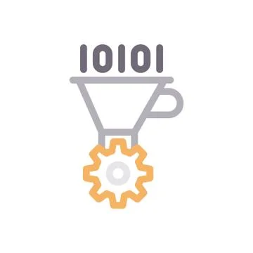 Filter thin line colour icon Stock Illustration