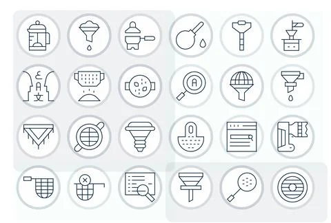 Filter Vector Icon Repository containing 24 Thin Line 64x64 Display Perfect.. Illustrazione stock