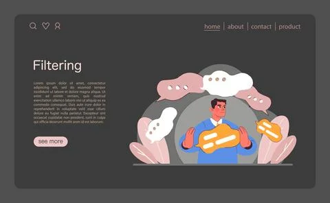 Filtering concept. Flat vector illustration Stock Illustration