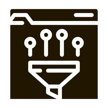 Filtering data icon Vector Glyph Illustration Illustration