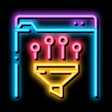 Filtering data icon vector outline illustration color Illustrazione stock