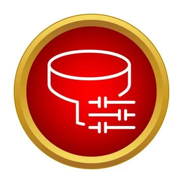 Filtering data organizing settings icon on red button Stock Illustration