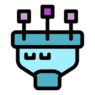 Filtering data through a funnel with sensors collecting information 스톡 일러스트