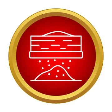 Filtering process icon illustrating material sorting and separation Stock Illustration
