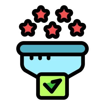 Filtering stars for quality control, approving best results Stock Illustration