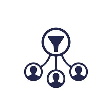 Filtering users data icon, vector Illustrazione stock