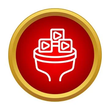 Filtering video content using a digital marketing funnel Stock Illustration