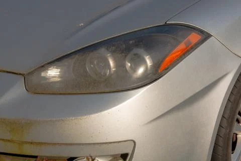 A filthy old silver car Stock Photos