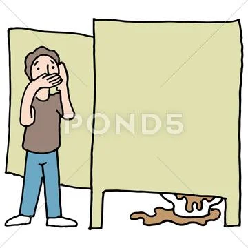 Filthy public restroom Stock Illustration