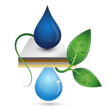 Filtration and purification of water through filter layers Stock Illustration