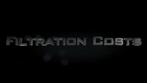 Filtration Costs title metal text on black alpha channel background Stock Footage 296269375