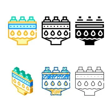 Filtration mix machine color icon vector symbol イラスト素材