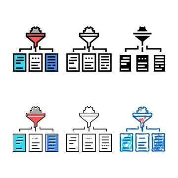 Filtration neural network color icon range vector Illustrazione stock