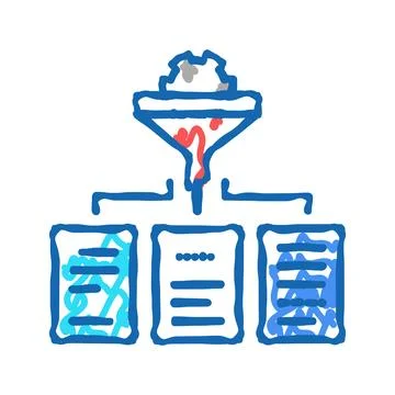 Filtration neural network icon doodle illustration Stock Illustration