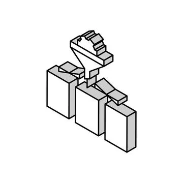 Filtration neural network isometric icon vector illustration Stock Illustration