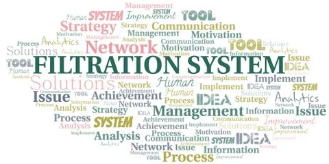 Filtration System typography vector word cloud. Stock Illustration