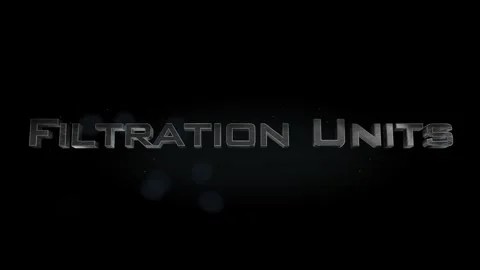 Filtration Units title metal text on black alpha channel background Stock Footage 296269378