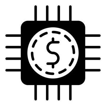 Fin tech glyph icon vector illustration isolated on white background Illustrazione stock