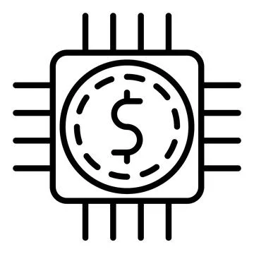 Fin tech line icon vector illustration isolated on white background Illustrazione stock