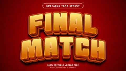 Final 3D Bold text effect Editable text style effect with red and orange li.. Stock Illustration
