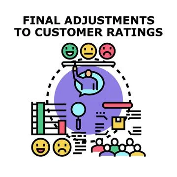 Final adjustments to customer ratings concept preparing feedback Stock Illustration