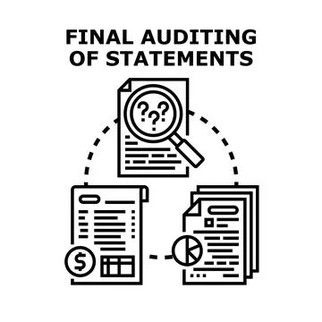 Final auditing statements process and financial review Stock Illustration