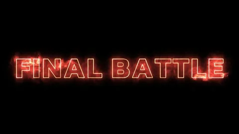 Final Battle Text Animation with Glowing Fire Effects on a Dark Background Stock Footage 339167290