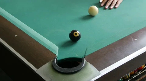 The final blow in a game of billiards Stock Footage 56580357
