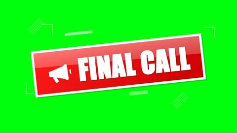 Final Call Red Button with Megaphone on Green Screen. Stock Footage 336619892