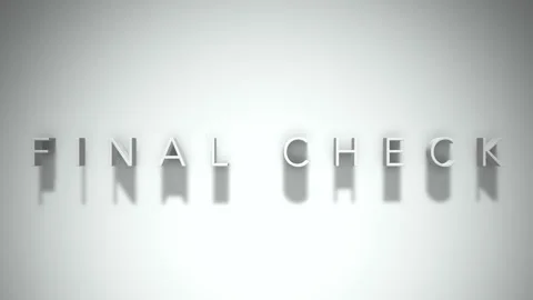 Final check 3D title animation with shadows on a white background Stock Footage 296910946
