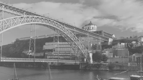 Final cinematic view of Porto during a bright sunset. Stock Footage 327688925
