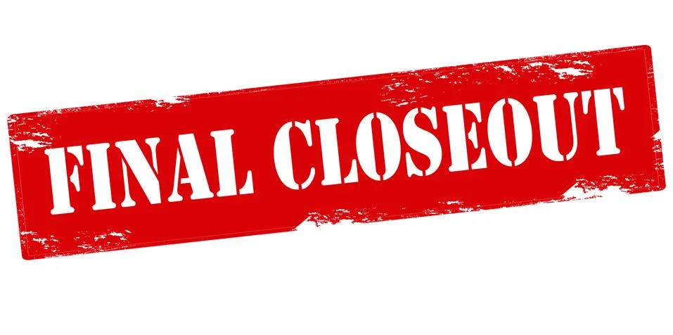 Final closeout Stock Illustration