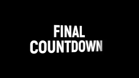Final countdown 3d text animation with word rotating effect. streaming and .. Stock Footage 313821910
