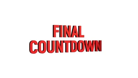 Final countdown 3d text animation with word rotating effect. streaming and .. Stock Footage 313821915