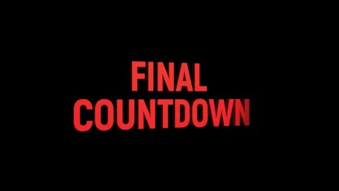 Final countdown 3d text animation with word rotating effect. streaming and .. Stock Footage 313821917