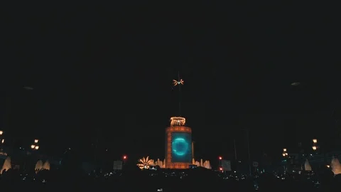 Final countdown and fireworks show at New Year's Eve 2020 Stock Footage 122114295