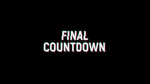 Final countdown text glitch screen effect abstract media video animation Video stock 313267815